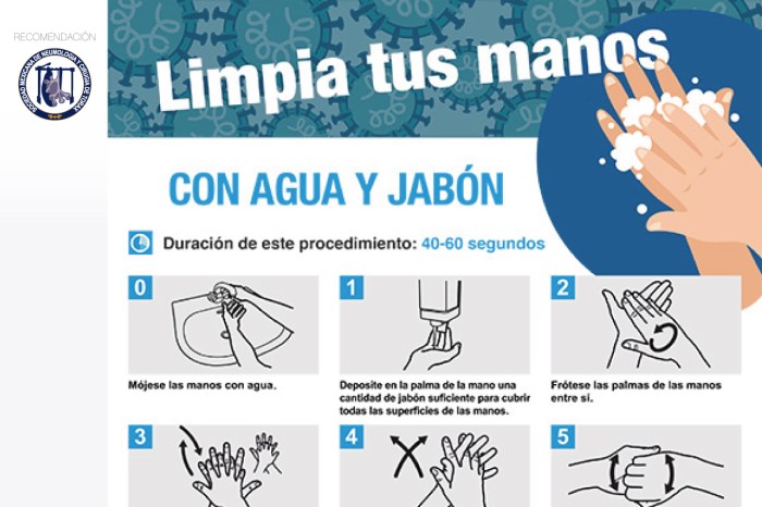 Tu las manos con jabon