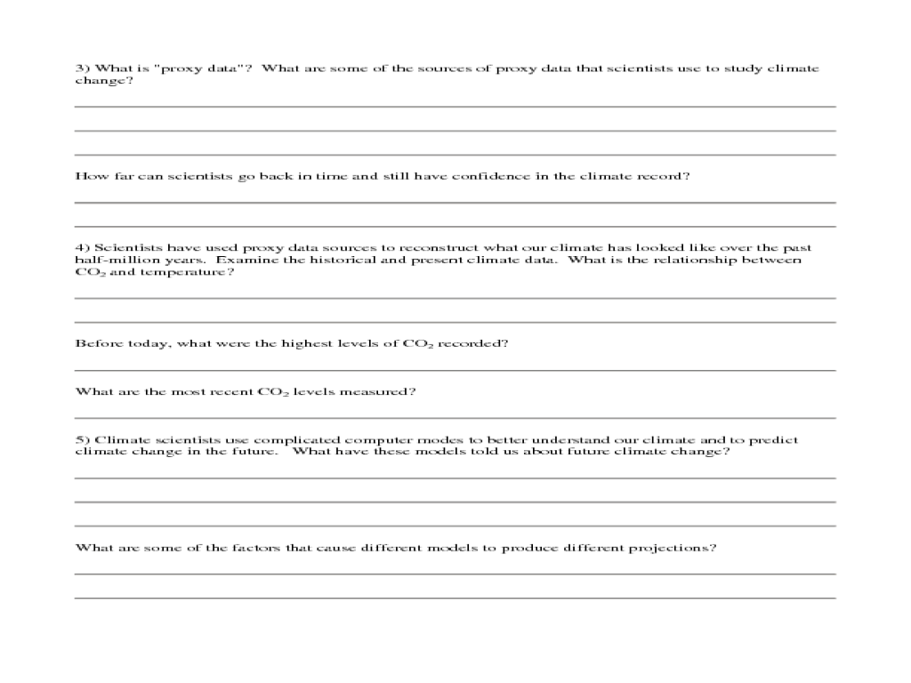 Climate change webquest answer key