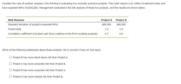 A construction firm is evaluating two value-adding projects