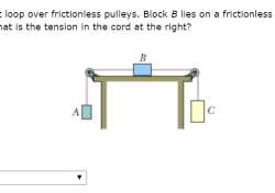 The figure shows three blocks attached by cords that loop